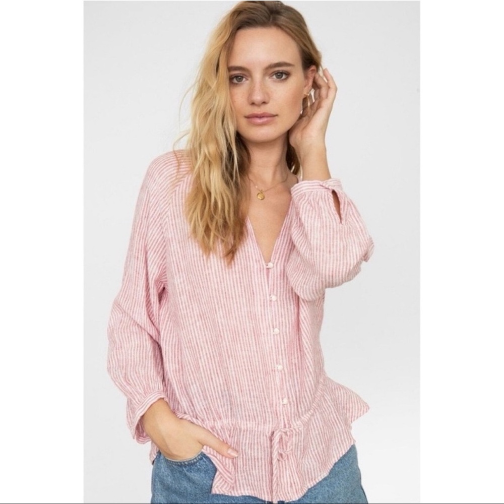 ✨RAILS Stripe Linen Blend Blouse ~Size S